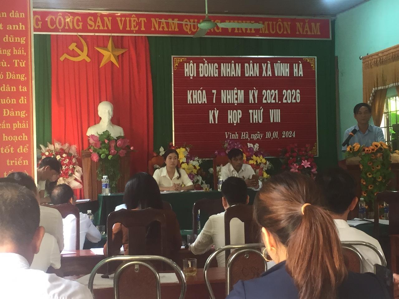 HĐND xã Vĩnh Hà tổ chức kỳ họp thứ VIII, khoá VII, nhiệm kỳ 2021 - 2026